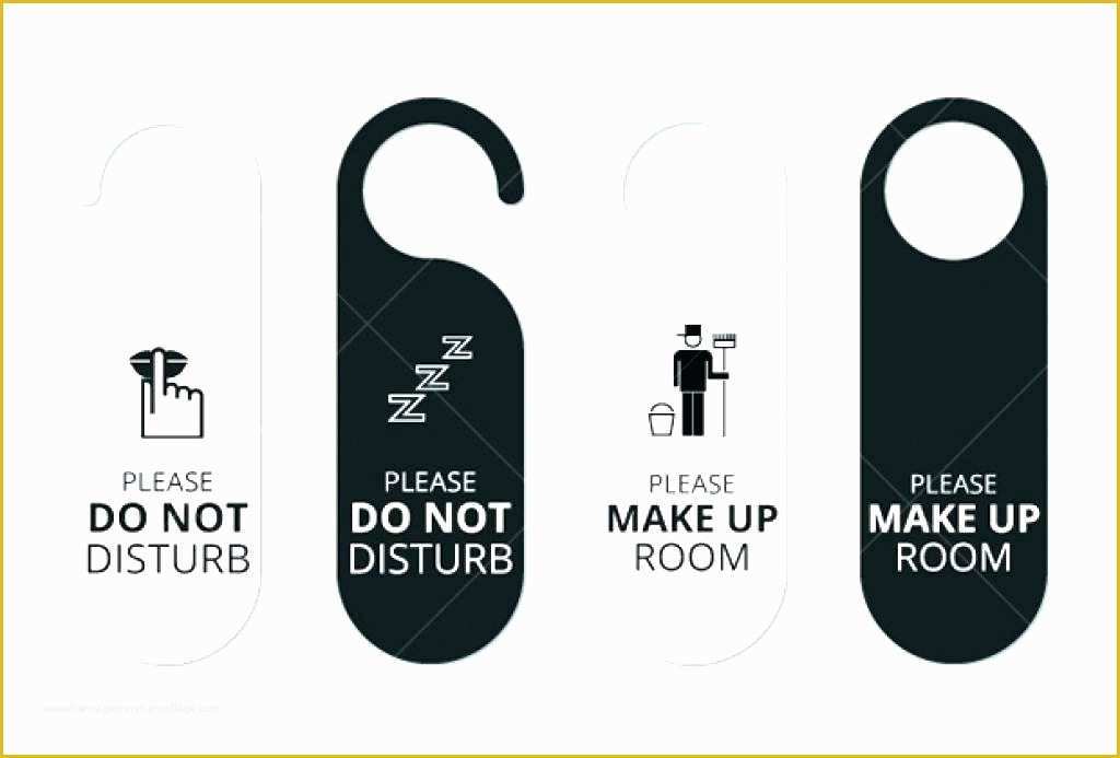 Free Door Hanger Template Illustrator Of Best Door Hangers Do Not Disturb Printable