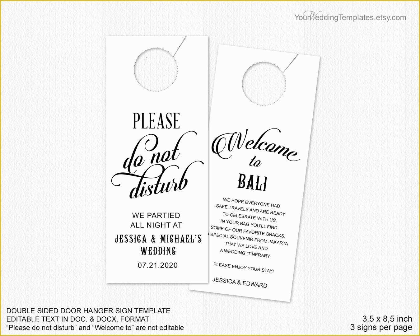 Free Door Hanger Template Illustrator Of Bruiloft Deur Hanger Template Niet Storen Deur Hanger Sign