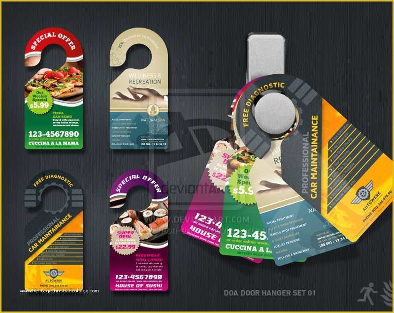 Free Door Hanger Template Illustrator Of Doa Door Hanger Set 01 by Design On Arrival On Deviantart