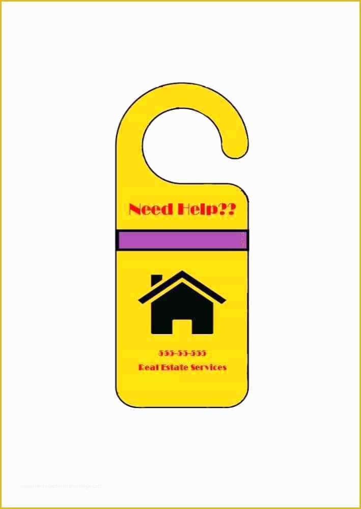 Free Door Hanger Template Illustrator Of Door Hanger Template