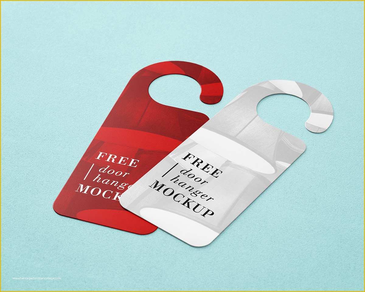 Free Door Hanger Template Illustrator Of Free Customizable Door Hanger Mockup In Psd Designhooks