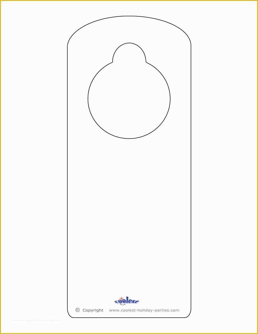 Free Door Hanger Template Of Blank Printable Doorknob Hanger Template