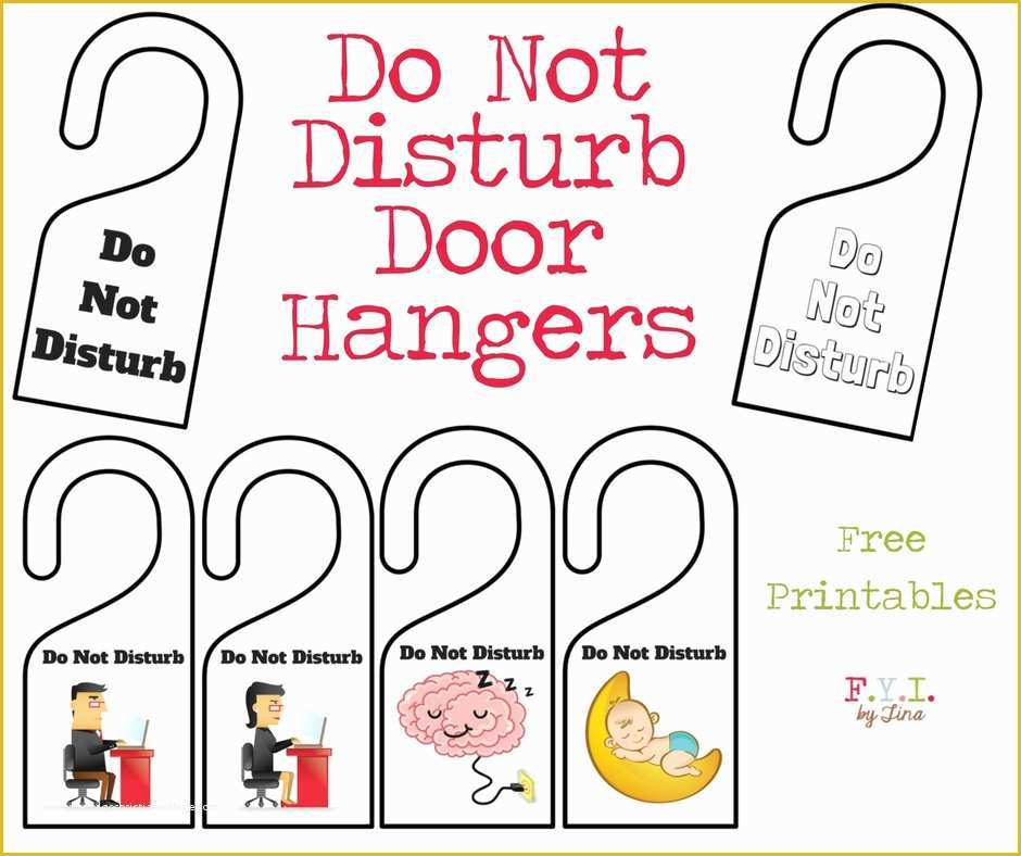 Free Door Hanger Template Of Do Not Disturb Door Hanger Free Printable • Fyi by Tina