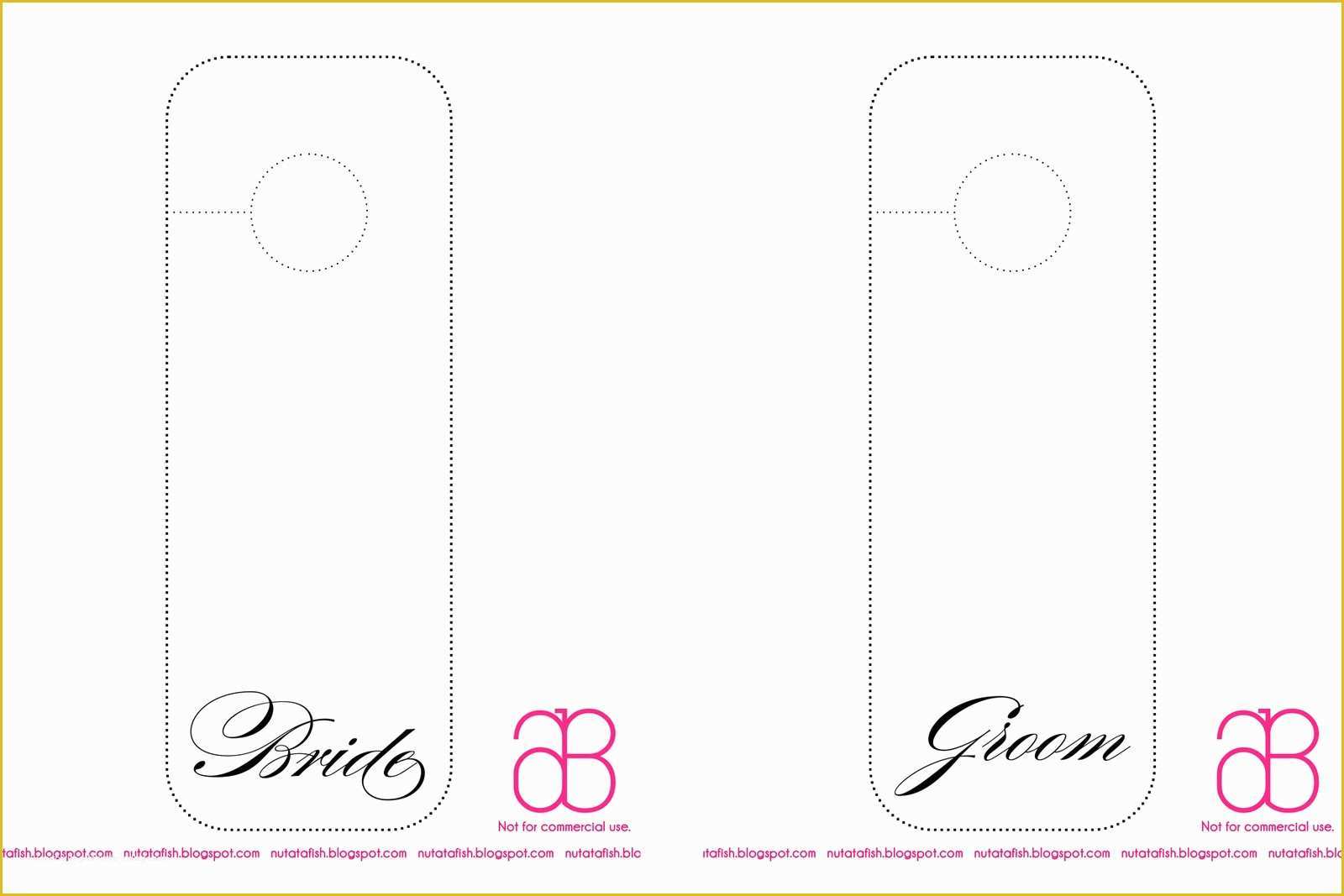 Free Door Hanger Template Of Free Bride and Groom Door Hanger Template Nutatafish