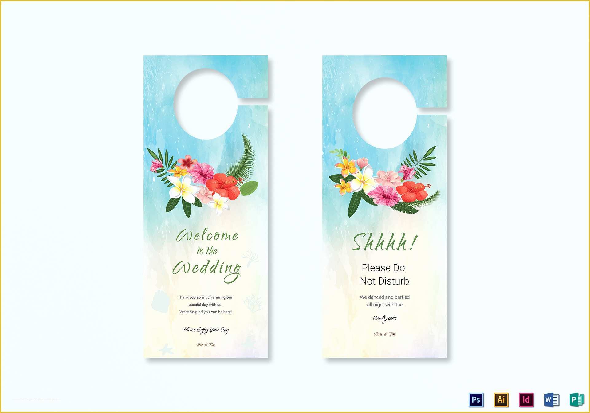 Free Door Hanger Template Publisher Of Beach Wedding Door Hanger Template In Psd Word Publisher