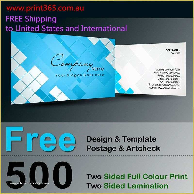 Free Double Sided Business Card Template Of 500 Two Sided Business Card Printing 300gsm Free Design