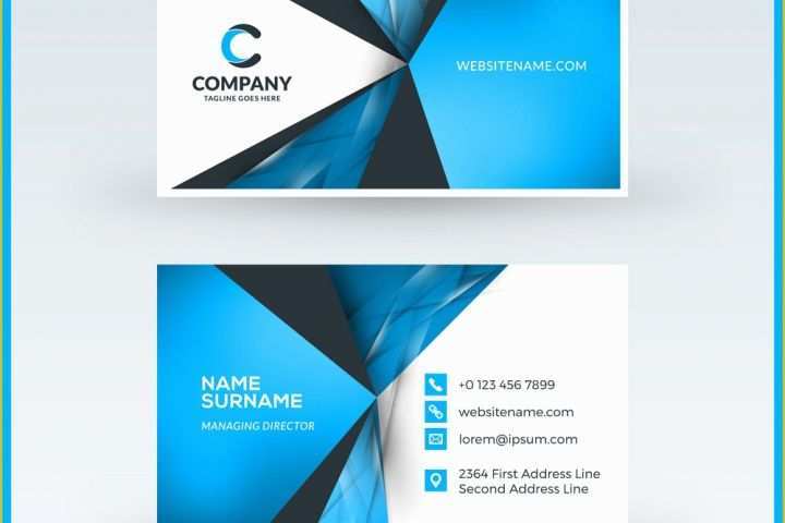 Free Double Sided Business Card Template Of Double Sided Horizontal Business Card Template Vector Image
