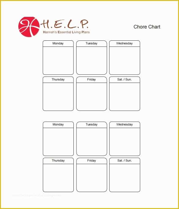 Free Download Chart Templates Of 10 Sample Chore Chart Templates