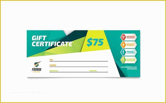 Free Download Gift Certificate Template for Mac Of Fitness Trainer Gift Certificate Template Word & Publisher