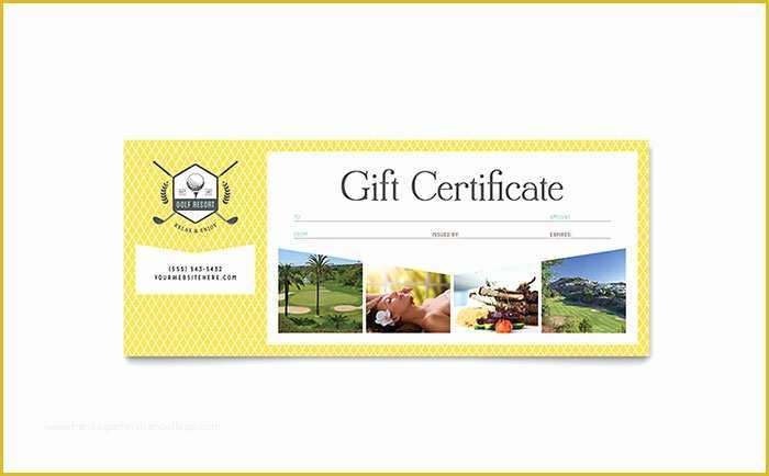 Free Download Gift Certificate Template for Mac Of Golf Resort Gift Certificate Template Design