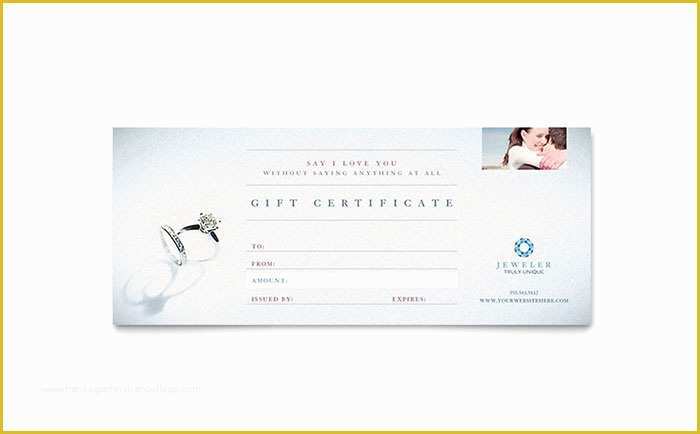 Free Download Gift Certificate Template for Mac Of Jeweler &amp; Jewelry Store Gift Certificate Template Design