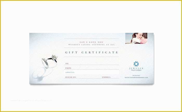 Free Download Gift Certificate Template for Mac Of Jeweler & Jewelry Store Gift Certificate Template Design