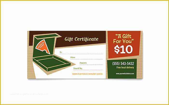 Free Download Gift Certificate Template for Mac Of Pizza Pizzeria Restaurant Gift Certificate Template Design