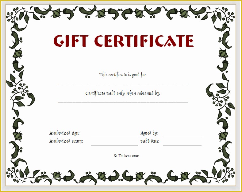 Free Download Gift Certificate Template Word Of 15 Fill In the Blank Certificate Templates