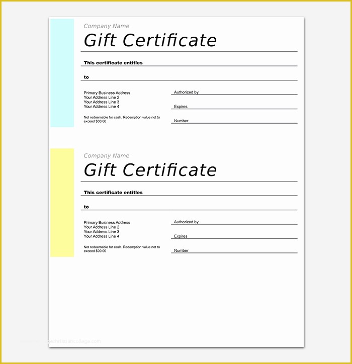 Free Download Gift Certificate Template Word Of 44 Free Printable Gift Certificate Templates for Word & Pdf
