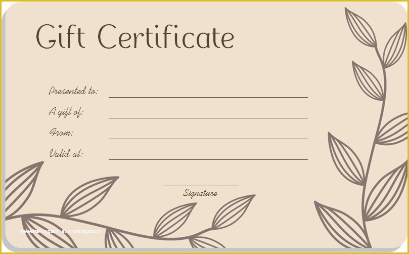 Free Download Gift Certificate Template Word Of Blank Gift Certificate Template Word