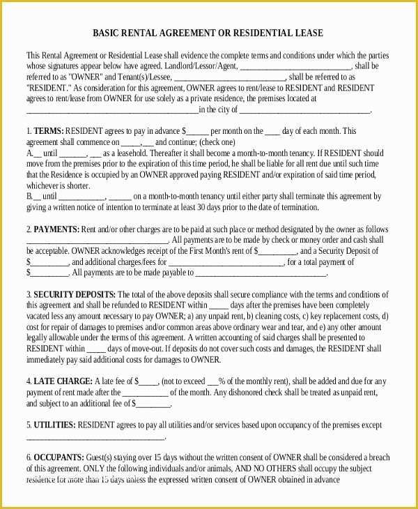 Free Download Rental Lease Agreement Templates Of 14 Residential Rental Agreement Templates – Free Sample