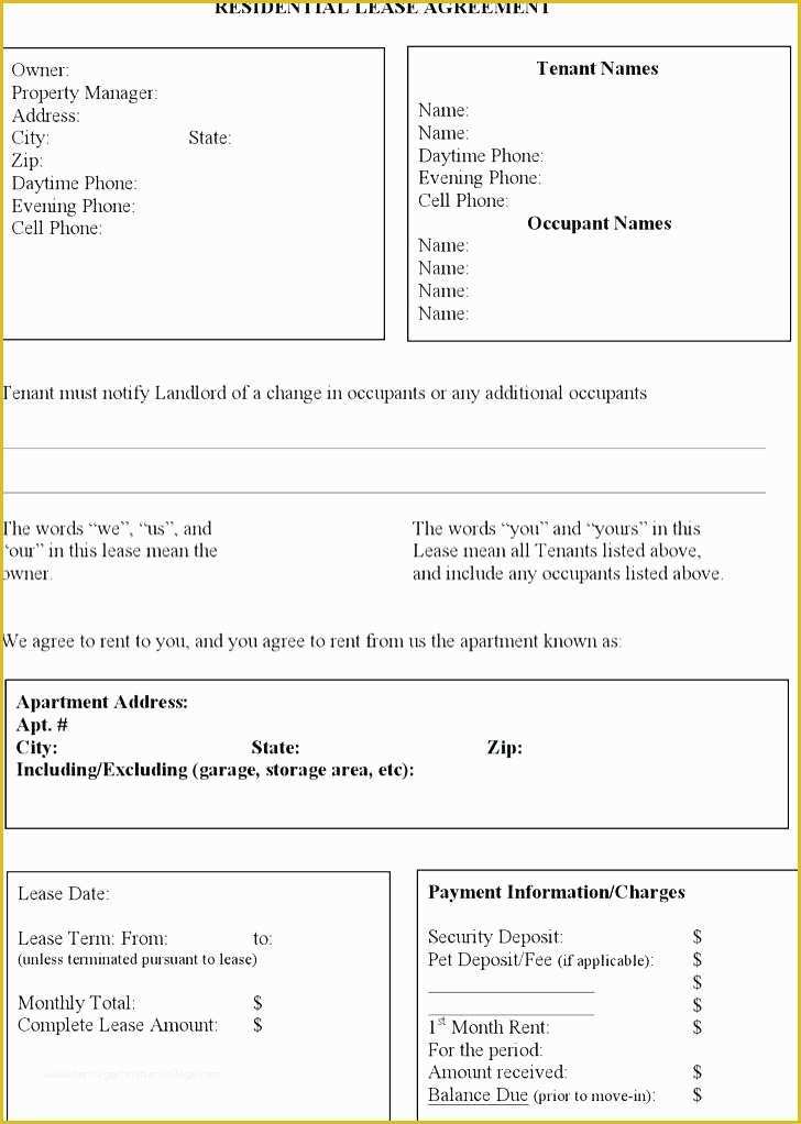 Free Download Rental Lease Agreement Templates Of Sample Lease Template Residential Lease Template Free