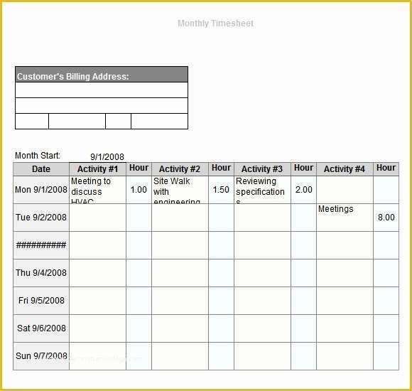 Free Download Weekly Timesheet Template Of 12 Sample Monthly Timesheet Templates