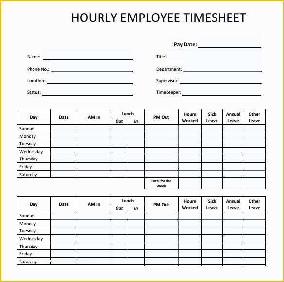 Free Download Weekly Timesheet Template Of 22 Employee Timesheet Templates – Free Sample Example