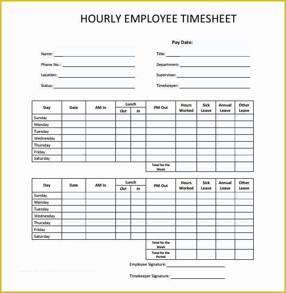 Free Download Weekly Timesheet Template Of 26 Blank Timesheet Templates – Free Sample Example