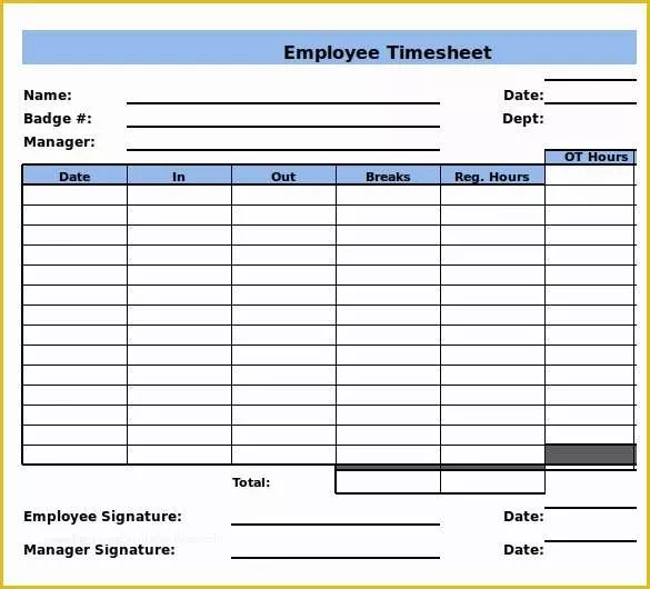 Free Download Weekly Timesheet Template Of 29 Free Timesheet Templates – Free Sample Example format