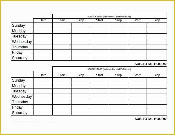 Free Download Weekly Timesheet Template Of 29 Free Timesheet Templates – Free Sample Example format