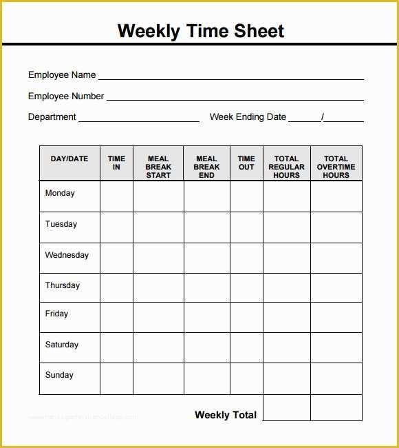 Free Download Weekly Timesheet Template Of Easy Timesheet Template then Weekly Timesheet Template 9