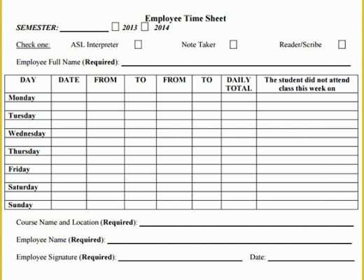 Free Download Weekly Timesheet Template Of Employee Timesheet Template 8 Free Download for Pdf