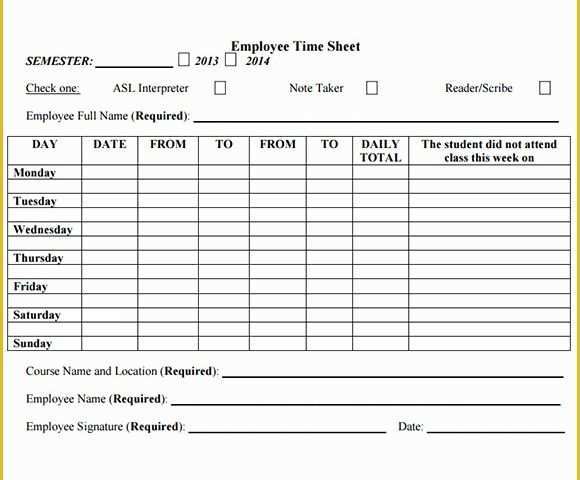 Free Download Weekly Timesheet Template Of Employee Timesheet Template 8 Free Download for Pdf