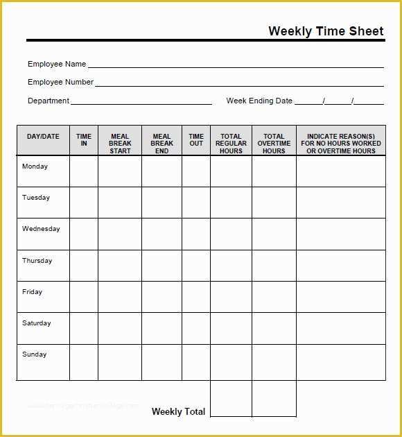 Free Download Weekly Timesheet Template Of Nhdt 817 Wowkeyword