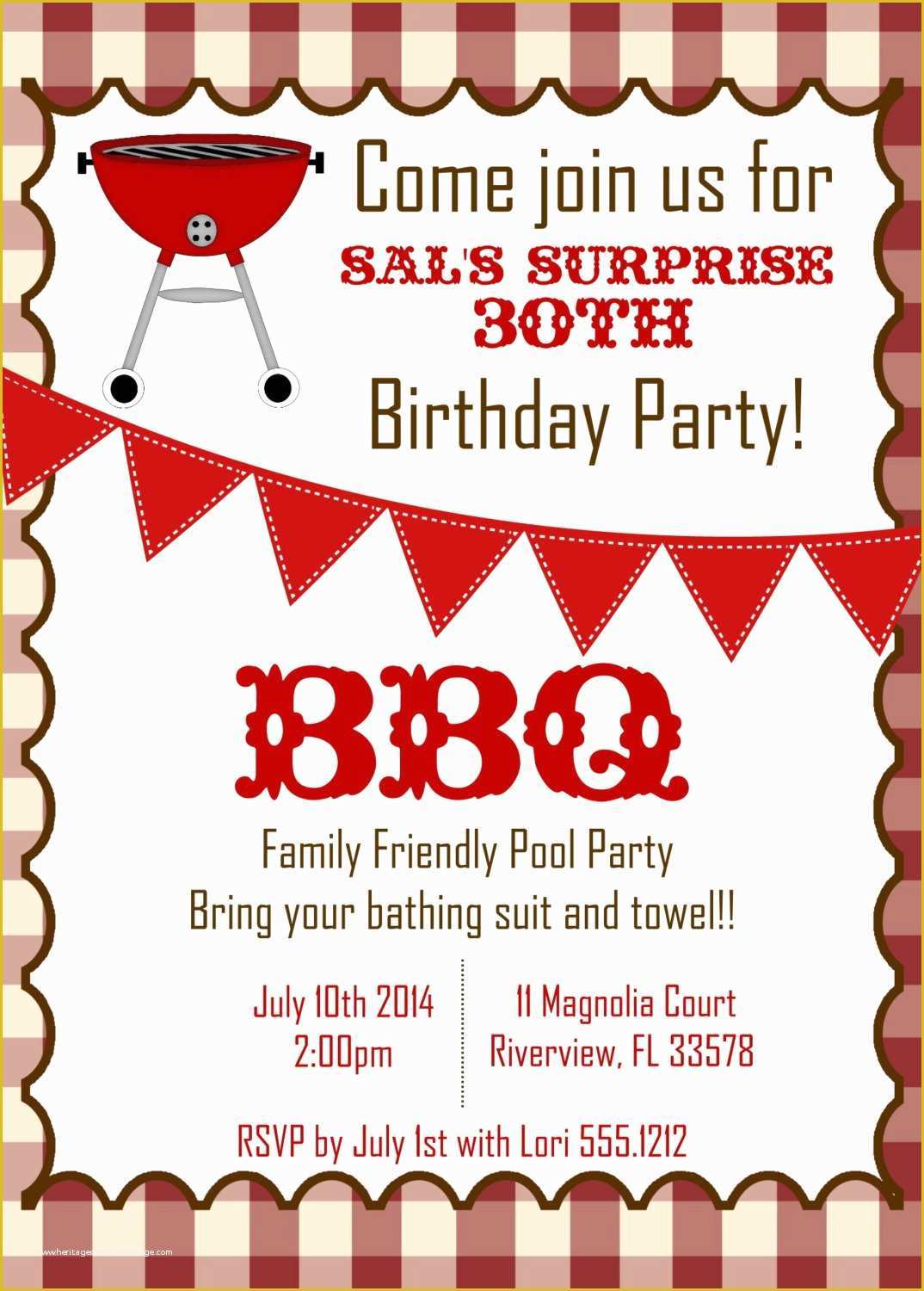 Free Downloadable Bbq Invitation Template Of Bbq Birthday Invitations