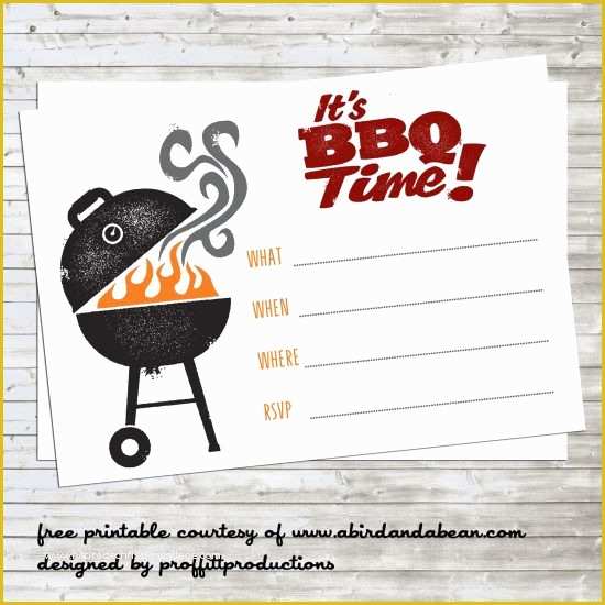 Free Downloadable Bbq Invitation Template Of Bbq Party Invitation Free Printable A Bird and A Bean