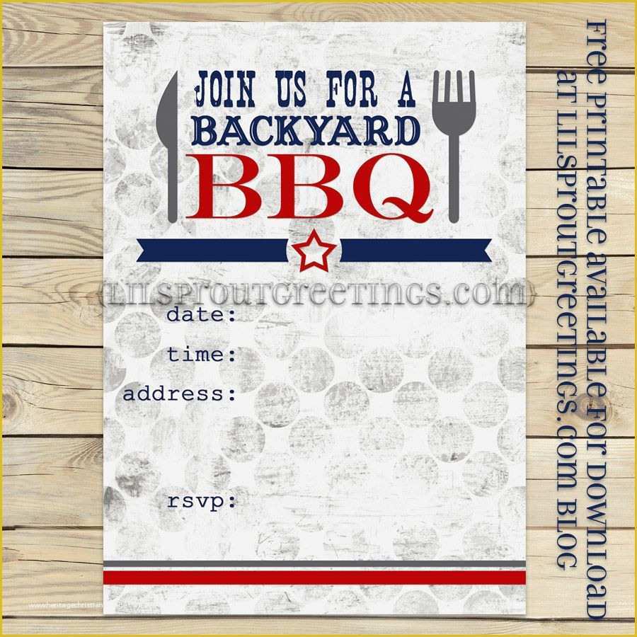 Free Downloadable Bbq Invitation Template Of Free Printable Bbq Party Invite Lilsproutgreetings Free