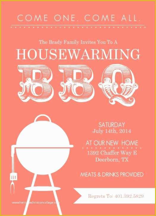 Free Downloadable Bbq Invitation Template Of Free Printable Housewarming Party Templates