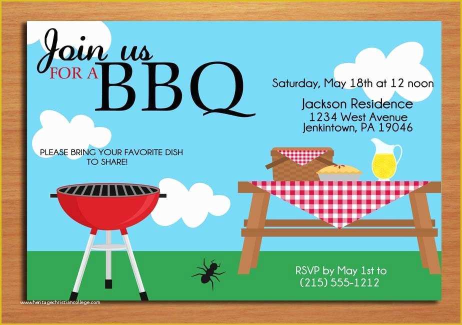 Free Downloadable Bbq Invitation Template Of Summer Picnic Customized Printable Bbq by