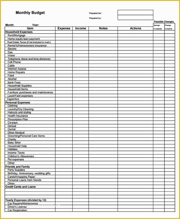 Free Downloadable Budget Template Of 10 Sample Monthly Bud Templates