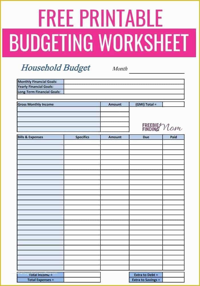 Free Downloadable Budget Template Of Free Printable Bud Worksheets