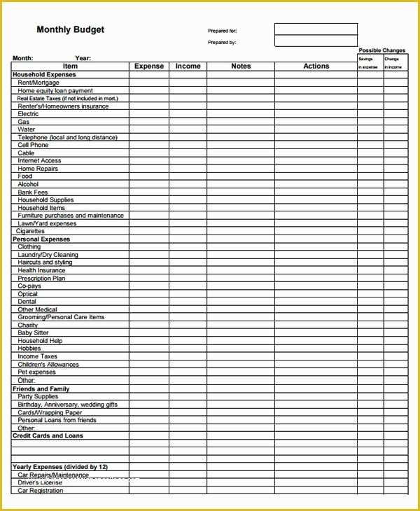 Free Downloadable Budget Template Of Free Printable Monthly Bud Template