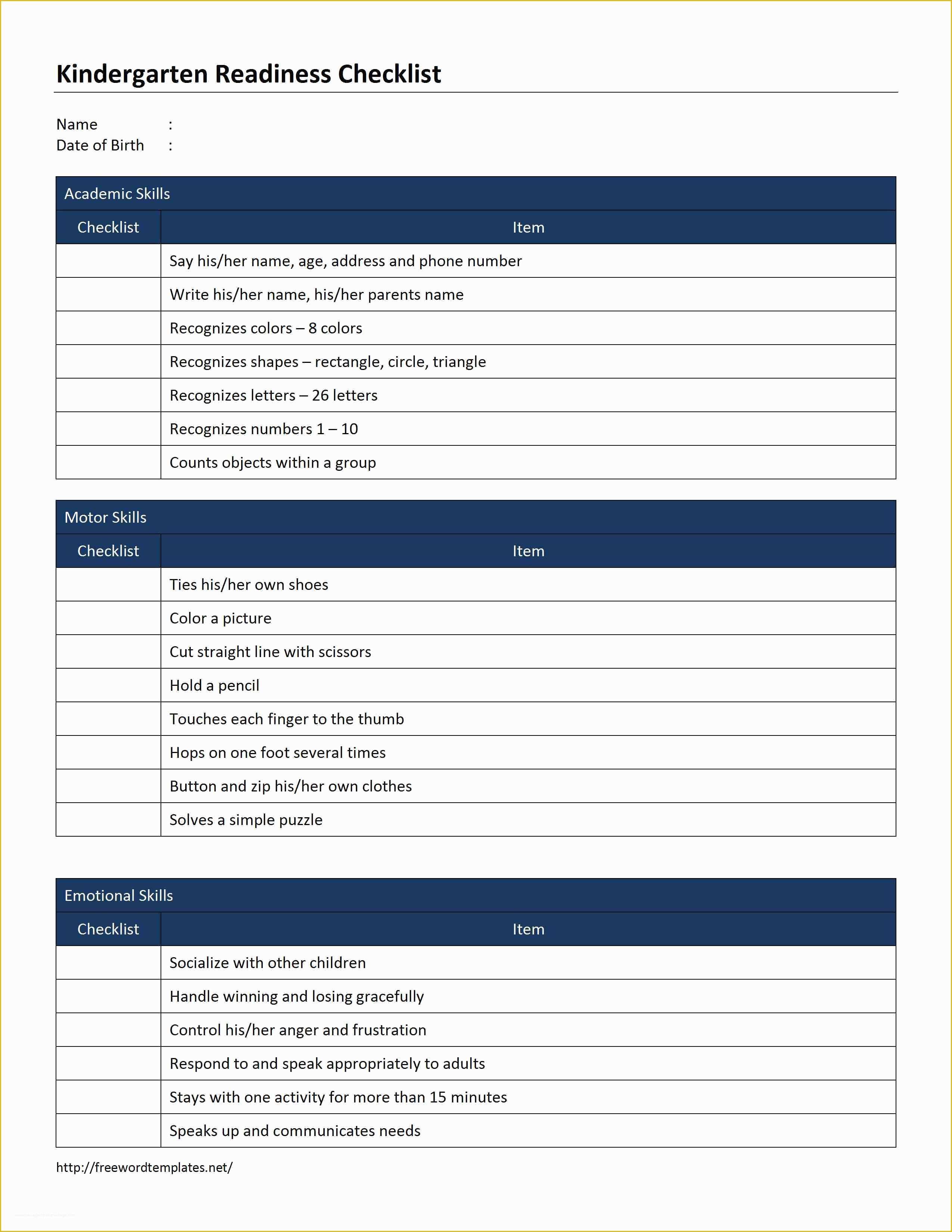 Free Downloadable Checklist Templates Of Blank Checklist Template Example Mughals