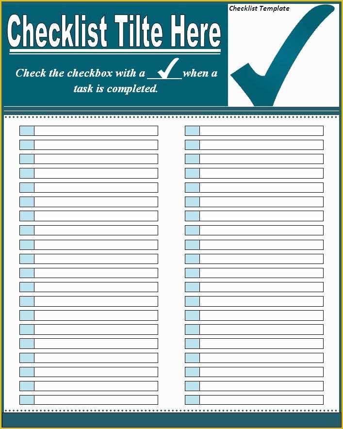 Free Downloadable Checklist Templates Of Checklist Template Beepmunk