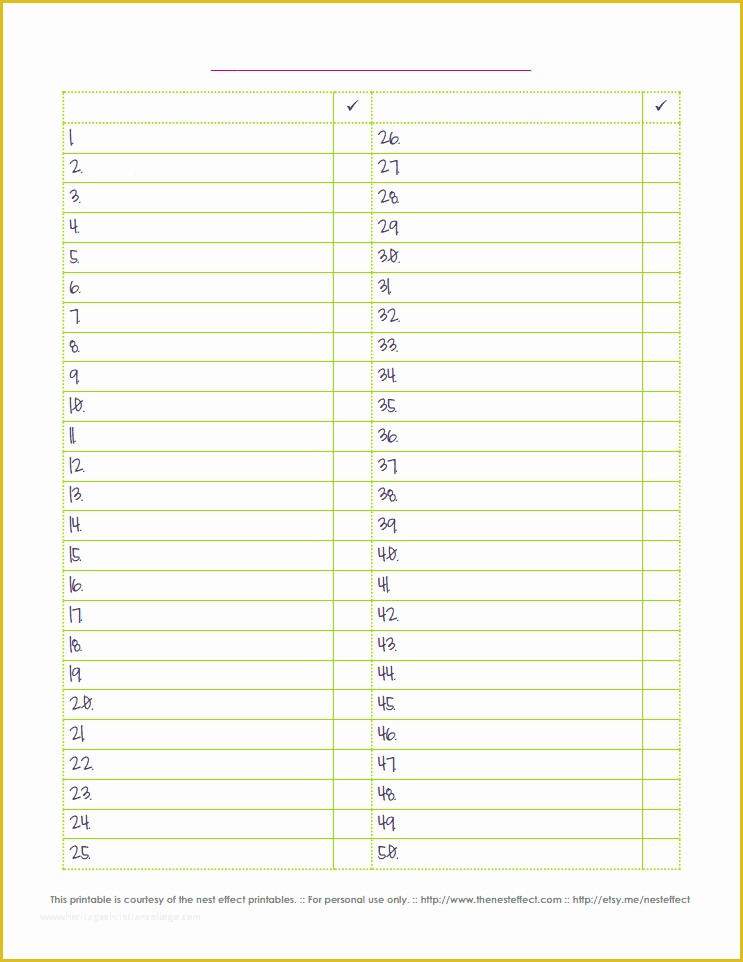 Free Downloadable Checklist Templates Of Editable Blank Checklist by the Nest Effect Pdf