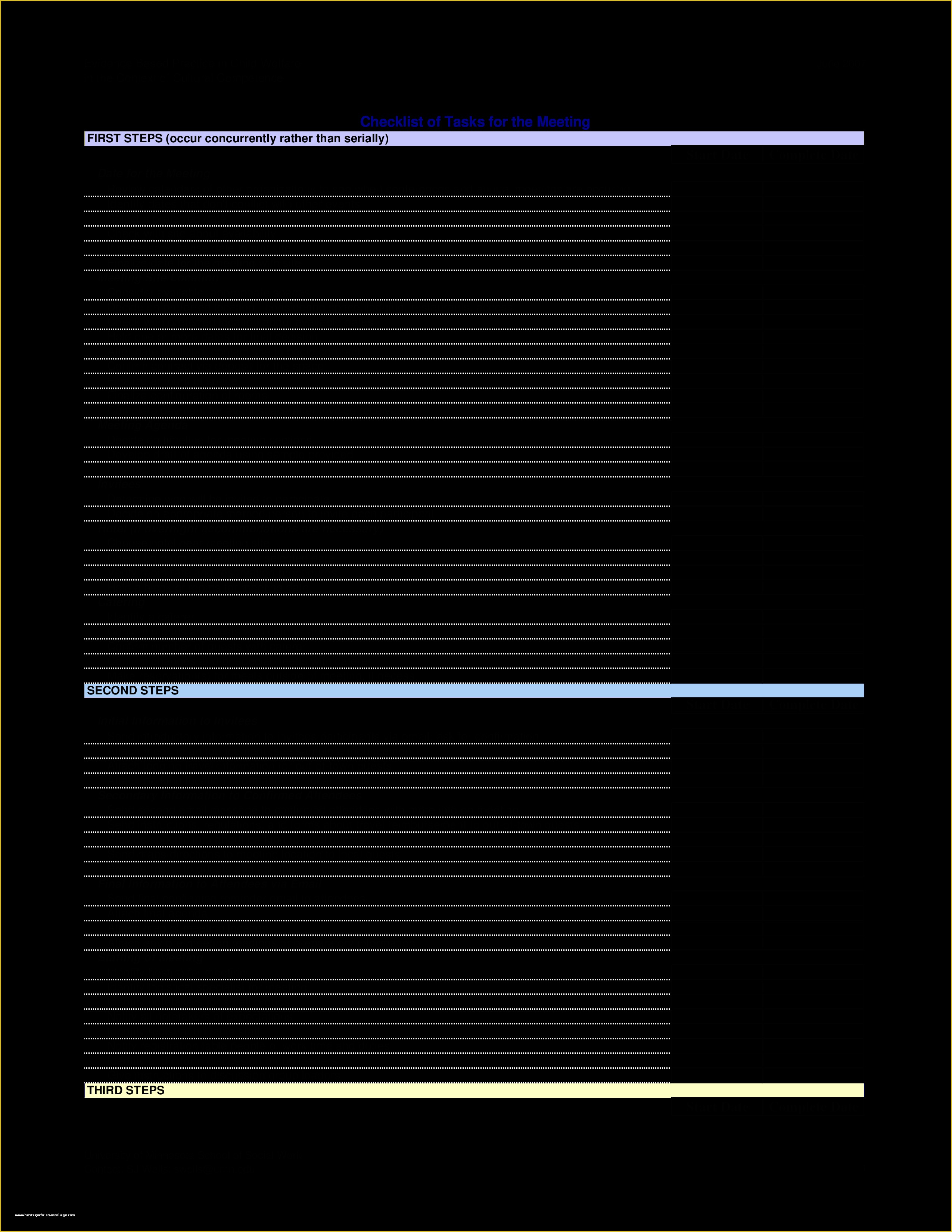 Free Downloadable Checklist Templates Of Free Printable Task Checklist