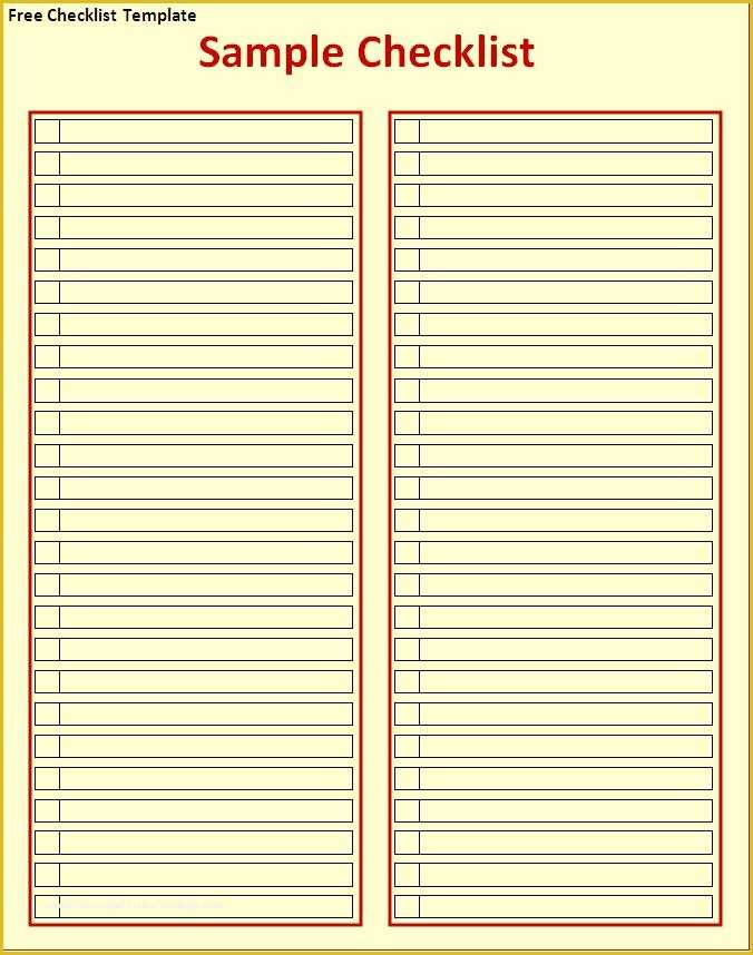 Free Downloadable Checklist Templates Of List Templates