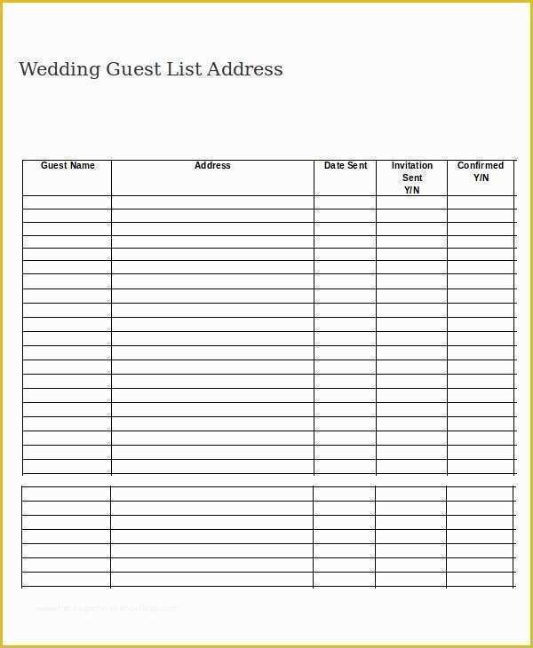 Free Downloadable Checklist Templates Of Wedding Guest List Template 9 Free Word Excel Pdf