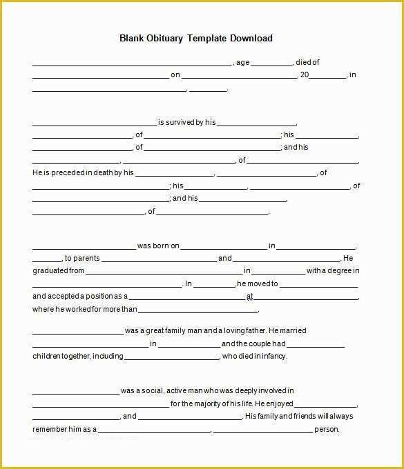 Free Downloadable Obituary Program Templates Of 51 Obituary Templates Doc Pdf Psd