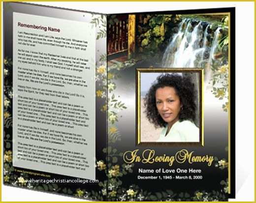 Free Downloadable Obituary Program Templates Of Arranging A Funeral What to organise for the Arranger