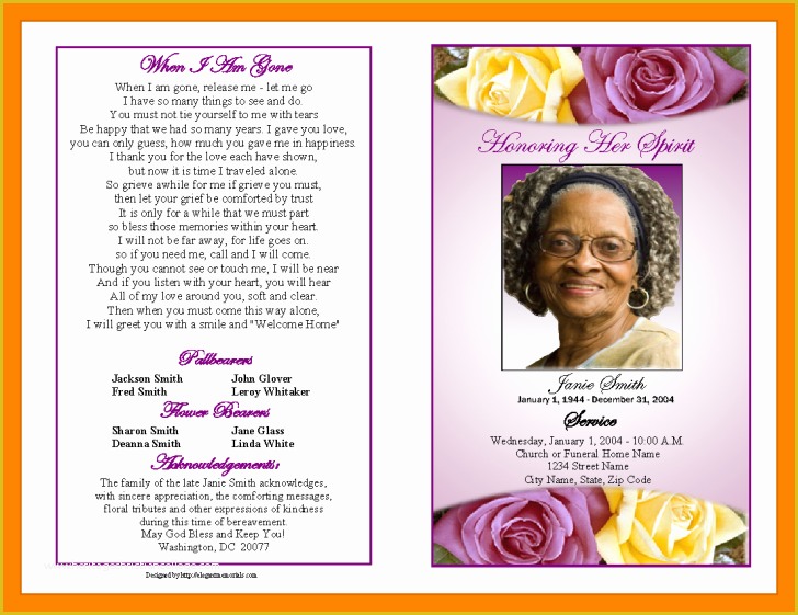 Free Downloadable Obituary Program Templates Of Free Obituary Program Template Picture – 42 Fresh