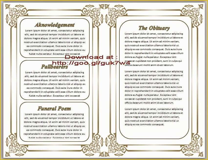 Free Downloadable Obituary Program Templates Of Free Obituary Template