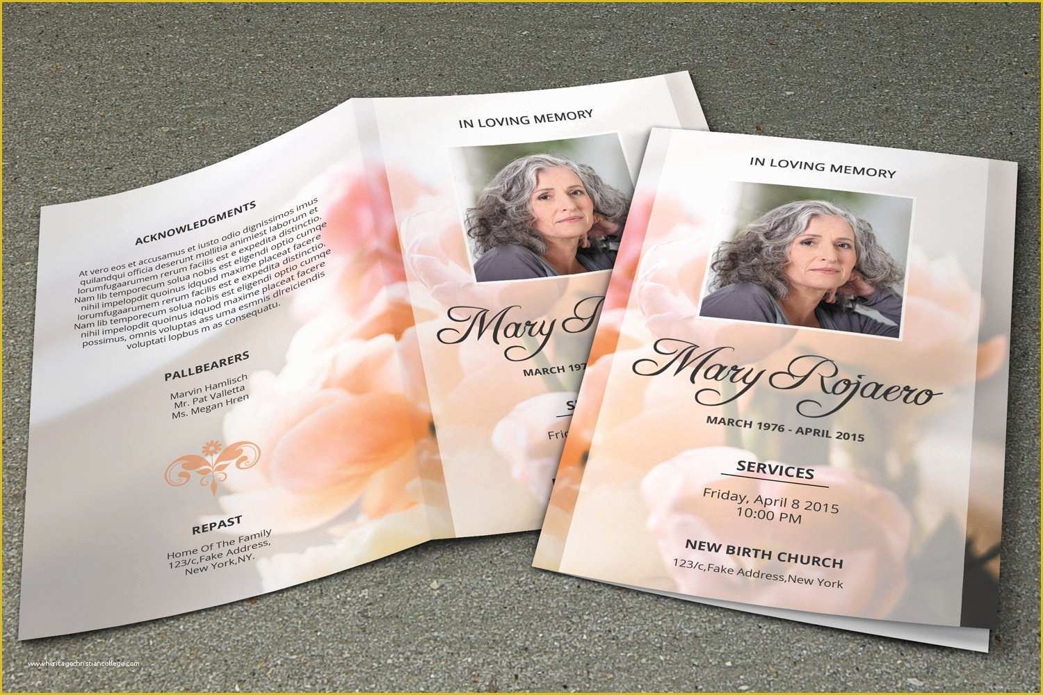 Free Downloadable Obituary Program Templates Of Funeral Program
